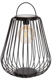 Stor solcellskorg Northlight ljuslykta, svart 43 cm