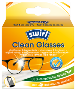 Rengöringsservetter för glasögon Swirl 30-pack