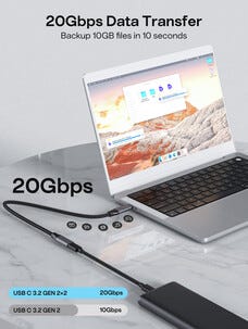 USB-C Jatkojohto 0,5 m, PD 240 W