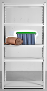 Leveä hylly, 5 hyllytasoa, metallia 91,5x46x183 cm