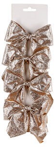 Rosetter till julgranen, glitter 4-pack