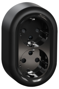 Schneider Renova utenpåliggende 2-veis stikkkontakt, jordet