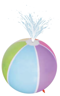 Badeball med vannspreder, 80 cm, fra 2 år