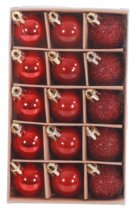 Joulupallot 3 cm 15 kpl