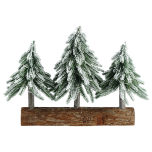 Julby med granar, snö och belysning, 35 cm, Northlight