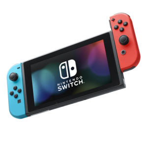 Nintendo Switch med Neon Blue / Neon Red Joy-Con, spelkonsol