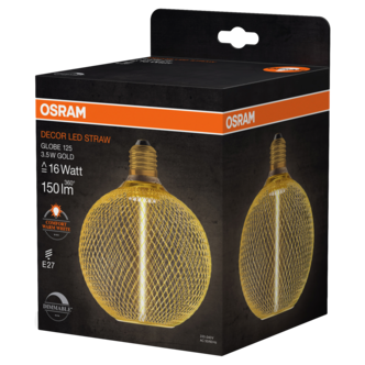 Osram Decor Gold LED E27 Straw rakt filament dimbar