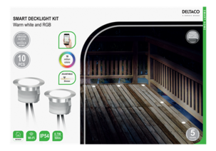 Deltaco Smart Home WiFi decklight RGB 10-pack