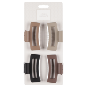 Hiusklipsi musta 9 cm, 4 kpl