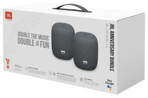 JBL Link Music smarthøyttaler med Bluetooth / WiFi, svart, 2-pakning