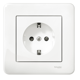 Schneider Exxact 1-vägs infällt vägguttag 