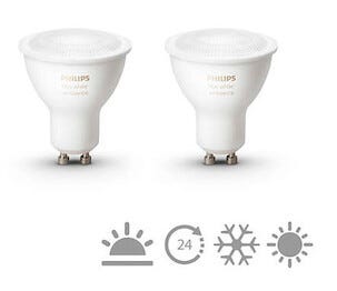Philips Hue Ambiance LED-lyspære 5,5 W GU10, 2-pack