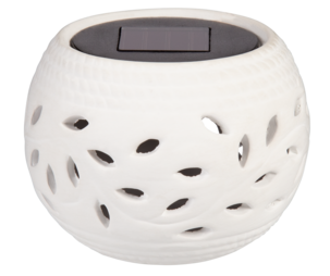 Solcellslykta bord keramik, vit