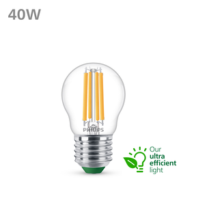Varmvit LED-lampa E27 G45 2,3 W, Philips Ultra Efficient