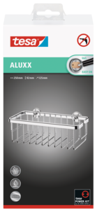 Tesa Aluxx bred duschhylla självhäftande, krom