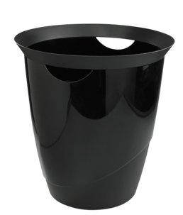 Muovinen roskakori, jossa kahva