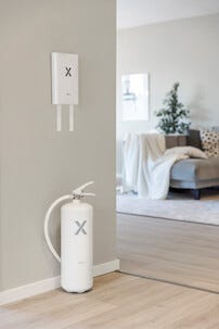 Nexa brandfilt i fodral, 120x120 cm, vit