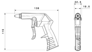 Blåspistol  ANI 25/B1 aluminium