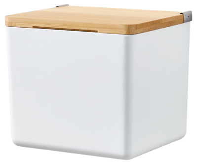 Tesa Baboo självhäftande hylla med lock i bambu, vit