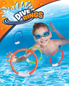 Dykkeringer for barn, 4-pakning, fra 6 år