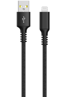 Tygklädd USB-A till Lightning laddkabel för iPhone 3m Clas Ohlson