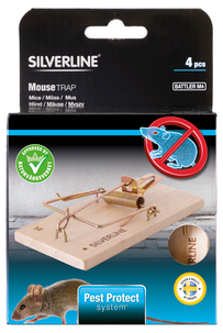 Hiirenloukku puuta 4 kpl Silverline 
