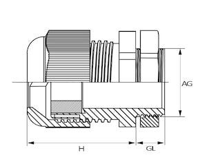 Nelco gjennomføring M25 13–18 mm, 2-pakning
