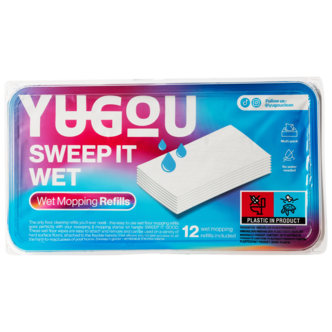 Yugou Sweep It Wet våtmopper til Yugou gulvmopp, 12-pakning