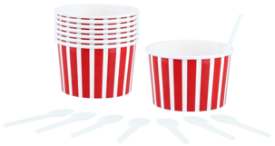 Glassbägare med sked