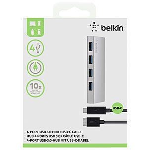 Belkin USB-C-hubb, 4 porter USB 3.0