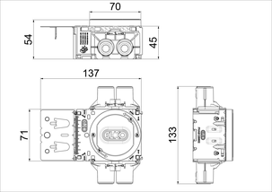 ELKO Flexi+ veggboks, enkel boks med stenderfeste