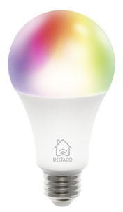 Deltaco Smart Home WiFi dimbar LED RGB E27 9 W  