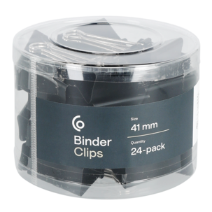 Stora pappersklämmor metall svart 41 mm 24-pack
