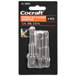 Cocraft hylsadapter för skruvdragare 1/4, 3/8, 1/2 tum