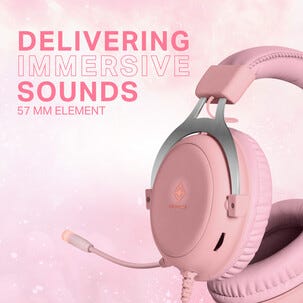 Deltaco Gaming GAM-030-RGB-P Pelikuulokkeet roosa