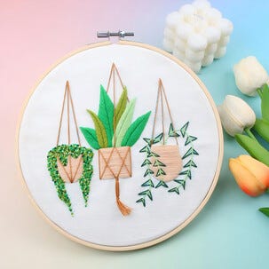 Hobbysett med broderi av blomsterampler, for nybegynnere, fra 12 år