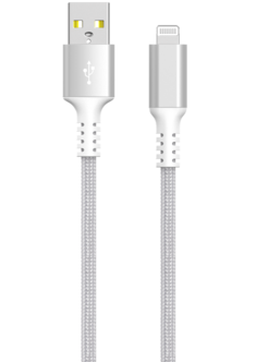 Tygklädd USB-A till Lightning laddkabel för iPhone 3m Clas Ohlson