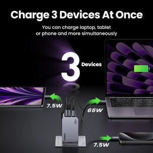 Ugreen Nexode Pro USB-C Laturi, 100 W 3 porttia, GaN