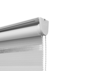 Rullgardin Dag & Natt, skruvfri med kulkedja, vit