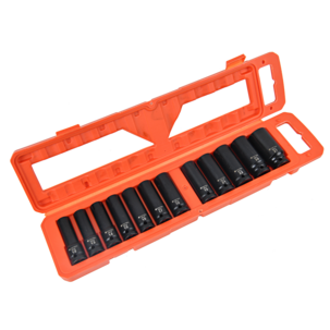 Krafthylsor Impact  1/2 tum, hylsor 12-27 mm, 12 delar