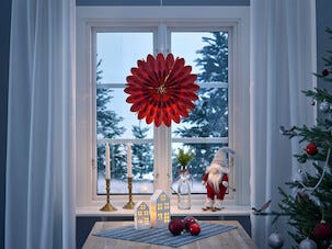 Northlight adventsstjerne i papp, blomster, 46 cm