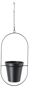 Ampel i metall med avtakbar potte, svart