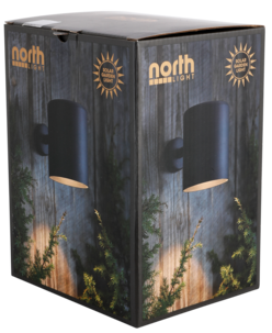 Väggbelysning solcell, svart