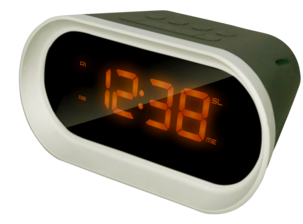 Klockradio med dubbla alarm, silver