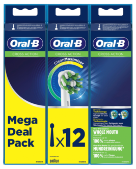 Oral-B Cross Action, borsthuvud, vit