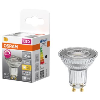 Osram LED reflektorpære GU10 2,4 W varmhvit dimbar