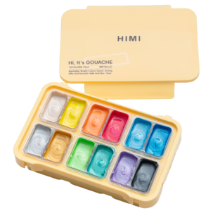 HIMI Twin Cup Guassimaalit metallic rasiassa, 12 kpl