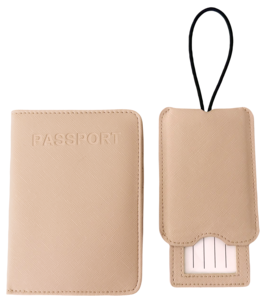 Passfodral och bagagebricka reseset, konstläder