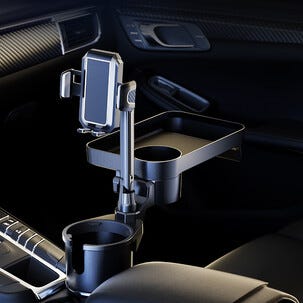 Mobilhållare med bricka, för mugghållare