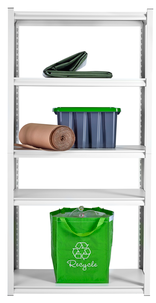 Bred hylla med 5 hyllplan, metall, 91,5x46x183 cm